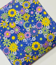 Load image into Gallery viewer, Pre-Order Purple Spring Daisy Floral Bullet, DBP, Rib Knit, Cotton Lycra + other fabrics