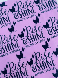 Pre-Order Rise & Shine Mother Cluckers Animals Title Bullet, DBP, Rib Knit, Cotton Lycra + other fabrics