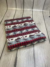 Load image into Gallery viewer, Ready to Ship DBP fabric Buffalo Plaid Winter Christmas Animals makes great bows, head wraps, bummies, and more.