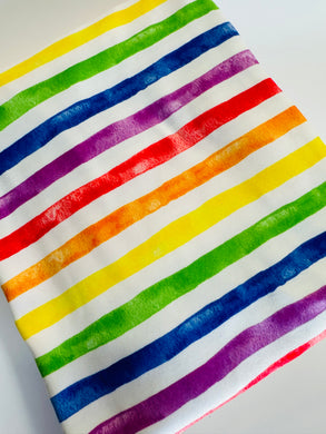 Pre-Order Distressed Rainbow Stripes Shapes Bullet, DBP, Rib Knit, Cotton Lycra + other fabrics