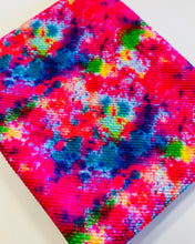 Load image into Gallery viewer, Ready to Ship Bullet Hot Pink and Teal Tie-Dye Paint Splat makes great bows, head wraps, bummies, and more.