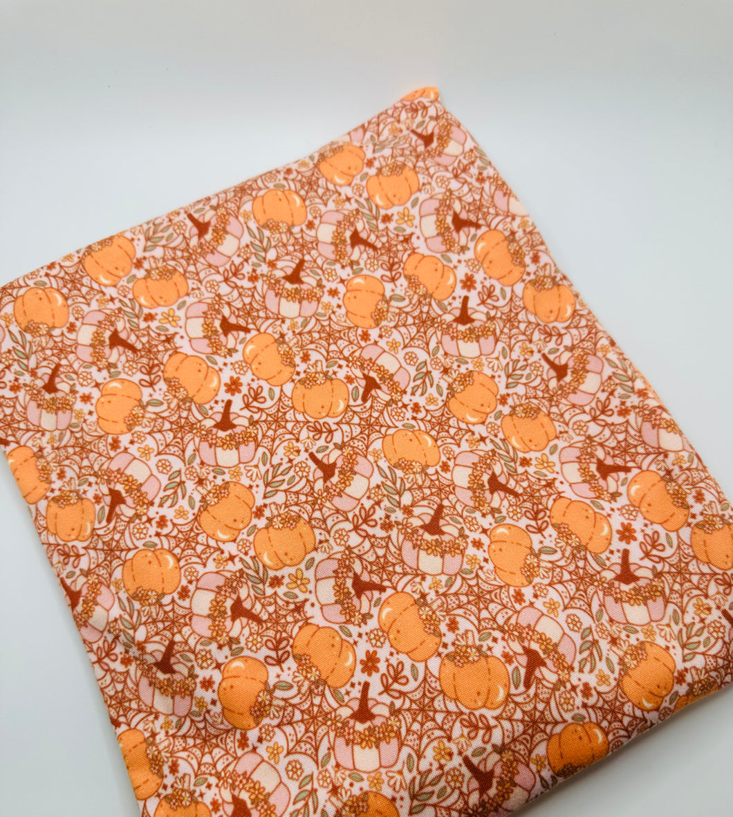 Ready To Ship DBP knit fabric Spooky Halloween Fall Floral makes great bows, head wraps, bummies, and more.