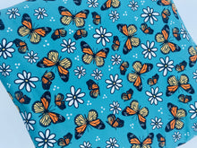 Load image into Gallery viewer, Ready to Ship DBP Daisy &amp; Monarch Butterflies Animals makes great bows, head wraps, bummies, and more.