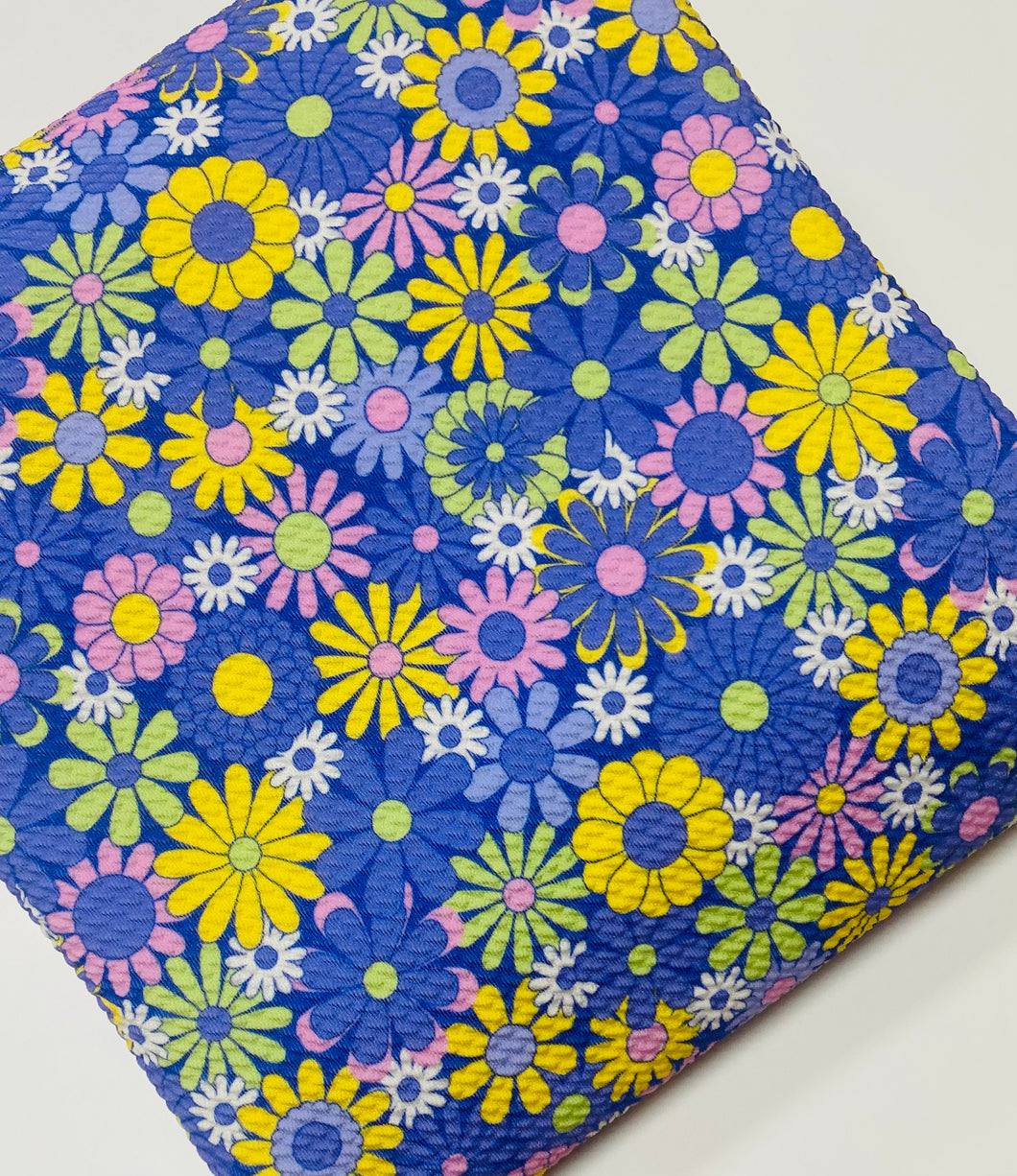 Ready to Ship Bullet Purple Spring Daisy Floral makes great bows, head wraps, bummies, and more.