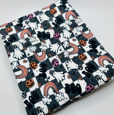 Ready to Ship DBP Checkered Plaid Boo Halloween Ghost makes great bows, head wraps, bummies, and more.