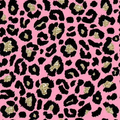 Pre-Order Pink Cheetah w/Faux Gold Glitter Valentine Animals Bullet, DBP, Rib Knit, Cotton Lycra + other fabrics