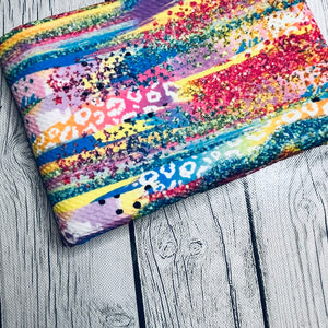 Pre-Order Rainbow Colored Cheetah Brushstrokes Animals Bullet, DBP, Rib Knit, Cotton Lycra + other fabrics