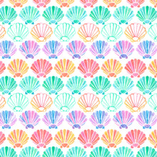 Load image into Gallery viewer, Pre-Order Watercolor Seashells Animals Bullet, DBP, Rib Knit, Cotton Lycra + other fabrics