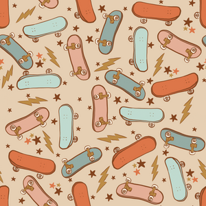Pre-Order Bullet, DBP, Velvet and Rib Knit fabric Vintage Skateboards Boy Print makes great bows, head wraps, bummies, and more.