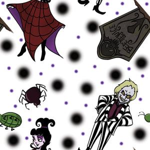 Pre-Order Beetlejuice Characters Halloween Bullet, DBP, Rib Knit, Cotton Lycra + other fabrics