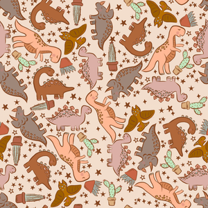 Pre-Order Vintage Dinosaur Animals Boy Print Bullet, DBP, Rib Knit, Cotton Lycra + other fabrics