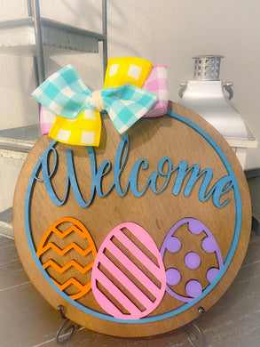 Welcome Easter Eggs Decor
