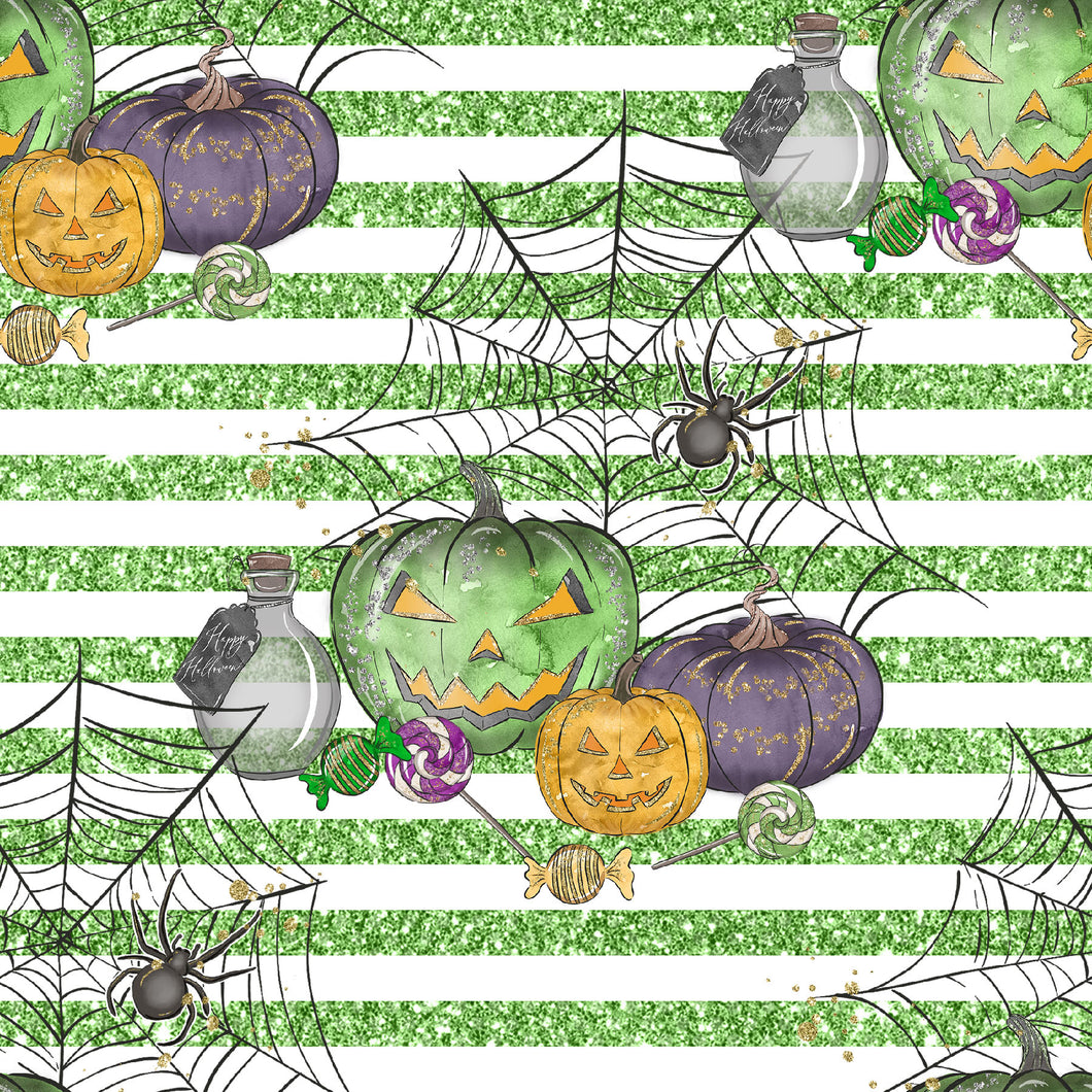 Pre-Order Bullet, DBP, Velvet and Rib Knit fabric Green Faux Glitter Striped Halloween makes great bows, head wraps, bummies, and more.