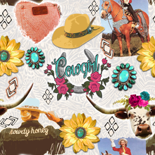 Load image into Gallery viewer, Pre-Order Bullet, DBP, Velvet and Rib Knit fabric Cowgirl Chic Western Animals makes great bows, head wraps, bummies, and more.
