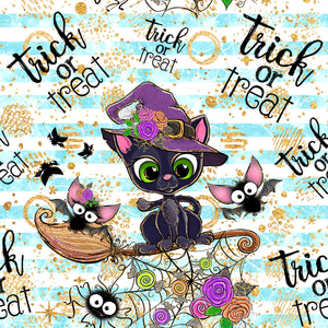 Pre-Order Striped Trick or Treat Halloween Animals Bullet, DBP, Rib Knit, Cotton Lycra + other fabrics