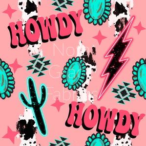 Pre-Order Howdy Cowgirl Western Bullet, DBP, Rib Knit, Cotton Lycra + other fabrics