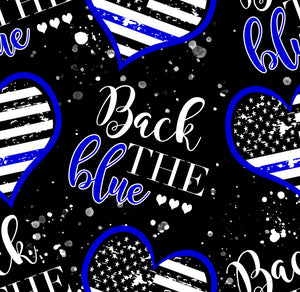 Pre-Order Bullet, DBP, Velvet and Rib Knit Fabric Back The Blue Police Career makes great bows, head wraps, bummies, and more.