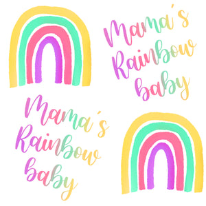 Pre-Order Bullet, DBP, Velvet and Rib Knit fabric Mama's Rainbow Baby Title Seasons makes great bows, head wraps, bummies, and more.
