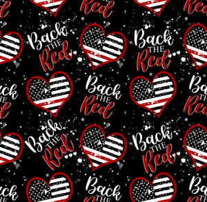 Pre-Order Bullet, DBP, Velvet and Rib Knit Fabric Back The Red Firefighter Career makes great bows, head wraps, bummies, and more.