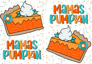 Pre-Order Mama's Pumpkin Fall Thanksgiving Food Title Bullet, DBP, Rib Knit, Cotton Lycra + other fabrics