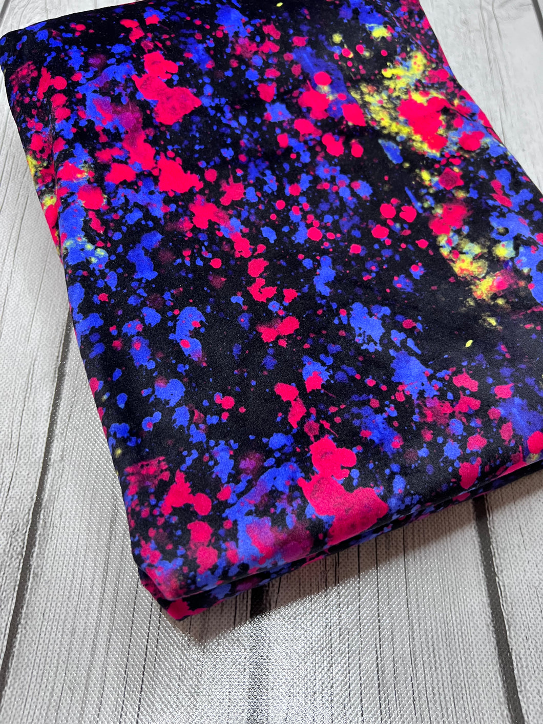 Ready to Ship Velvet Multi Color Paint Splat makes great bows, head wraps, bummies, and more.