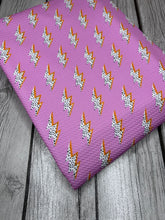 Load image into Gallery viewer, Ready To Ship Bullet Pink Lightning Bolt Seasons makes great bows, head wraps, bummies, and more.