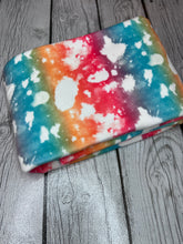 Load image into Gallery viewer, Pre-Order Bullet, DBP, Velvet and Rib Knit fabric Sherbet Paint Splat makes great bows, head wraps, bummies, and more.