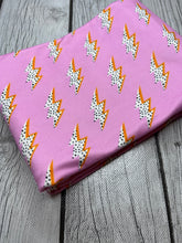 Load image into Gallery viewer, Pre-Order Bullet, DBP, Velvet and Rib Knit fabric Lightning Bolts Seasons makes great bows, head wraps, bummies, and more.