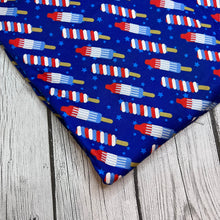 Load image into Gallery viewer, Ready to Ship DBP Fourth of July Bomb Pop Food makes great bows, head wraps,  bummies, and more.