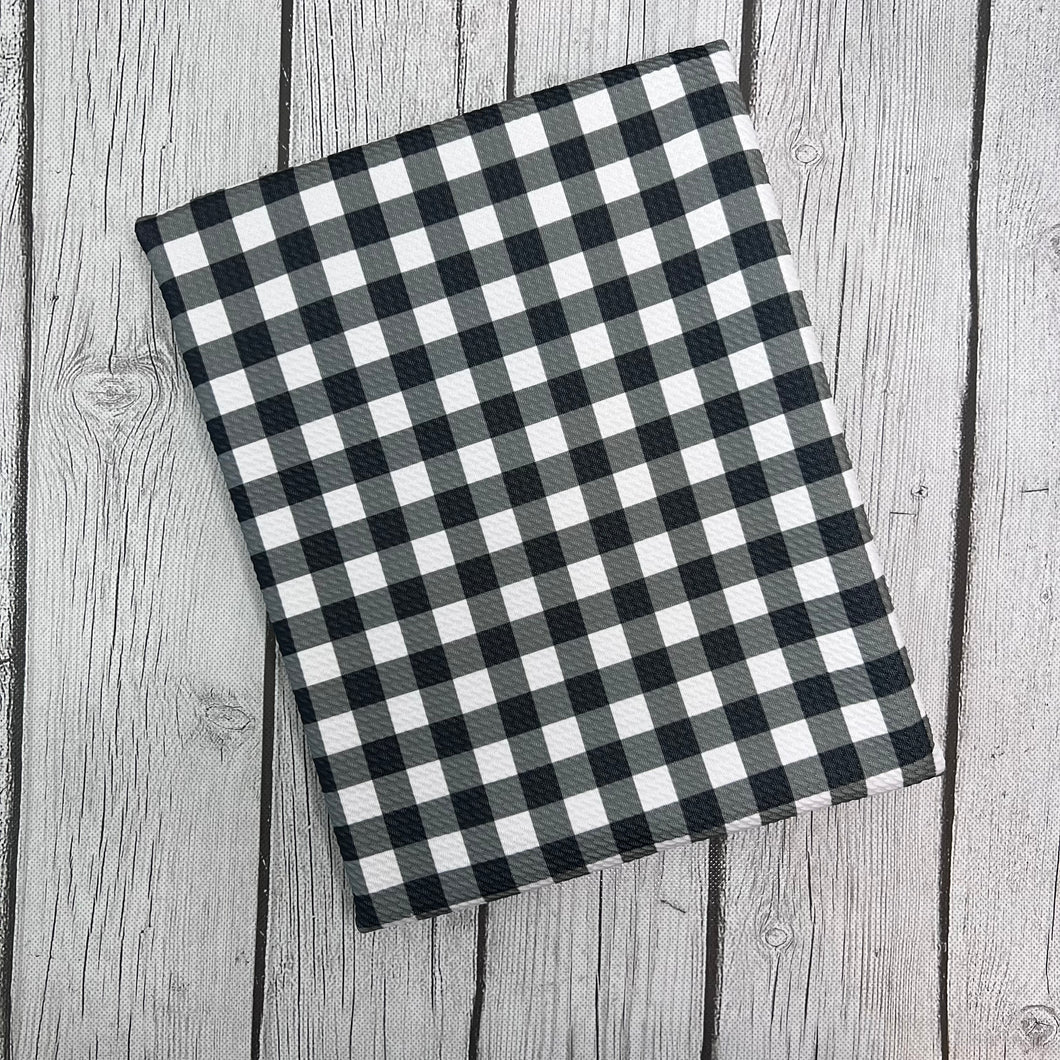 Pre-Order Bullet, DBP, Velvet and Rib Knit fabric Black and White Gingham Shapes makes great bows, head wraps, bummies, and more.