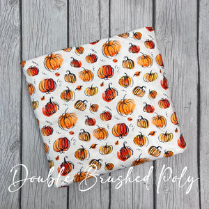 Pre-Order Halloween Fall Pumpkin Splash Bullet, DBP, Rib Knit, Cotton Lycra + other fabrics