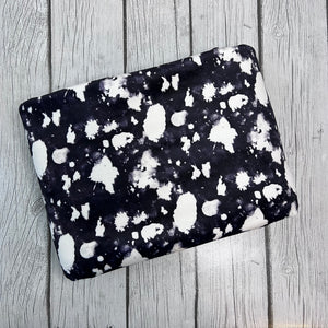 Ready to Ship Velvet Black and White Paint Splat makes great bows, head wraps, bummies, and more.