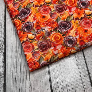 Ready to Ship Bullet Orange Fall Floral makes great bows, head wraps,  bummies, and more.