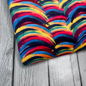 Ready to Ship Velvet Rainbow Waves Shapes Paint Splat makes great bows, head wraps, bummies, and more.