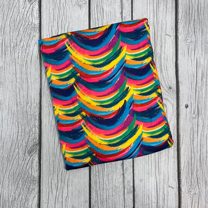 Ready to Ship DBP Rainbow Waves Shapes Paint Splat makes great bows, head wraps, bummies, and more.