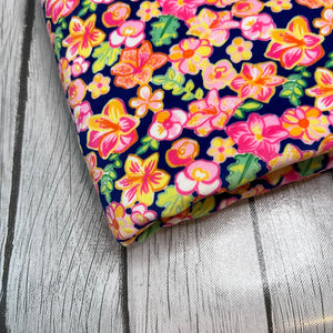 Ready to Ship Velvet Navy Tropical Floral makes great bows, head wraps, bummies, and more.