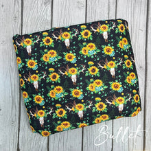 Load image into Gallery viewer, Pre-Order Sunflower Skull Floral Animals Bullet, DBP, Rib Knit, Cotton Lycra + other fabrics
