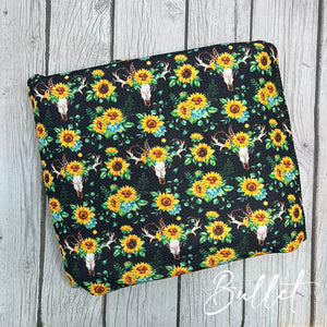 Pre-Order Sunflower Skull Floral Animals Bullet, DBP, Rib Knit, Cotton Lycra + other fabrics