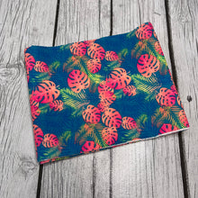 Load image into Gallery viewer, Pre-Cut Bullet Fabric Strips Tropical Palm Leaves for headwraps, bows on nylons or clips 5.5-6x60