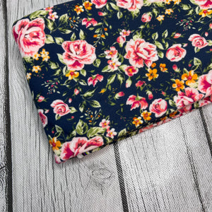 Ready to Ship DBP Navy Roses Floral makes great bows, head wraps, bummies, and more.