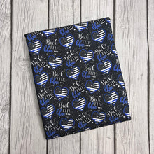 Load image into Gallery viewer, Pre-Order Bullet, DBP, Velvet and Rib Knit Fabric Back The Blue Police Career makes great bows, head wraps, bummies, and more.