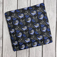 Load image into Gallery viewer, Pre-Order Bullet, DBP, Velvet and Rib Knit Fabric Back The Blue Police Career makes great bows, head wraps, bummies, and more.