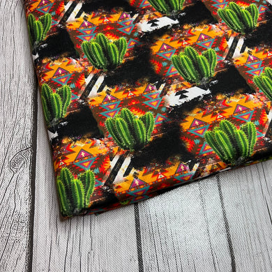 Ready to Ship DBP Fabric Aztec Western Cactus Floral makes great bows, head wraps, bummies, and more.