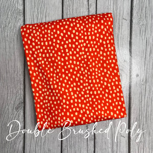 Pre-Order Burnt Orange Cream Dots Shapes Bullet, DBP, Rib Knit, Cotton Lycra + other fabrics