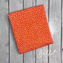 Load image into Gallery viewer, Pre-Order Burnt Orange Cream Dots Shapes Bullet, DBP, Rib Knit, Cotton Lycra + other fabrics