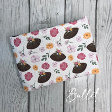 Load image into Gallery viewer, Pre-Order Bullet, DBP, Velvet and Rib Knit fabric Vintage Floral Football Sports/Teams makes great bows, head wraps, bummies, and more.