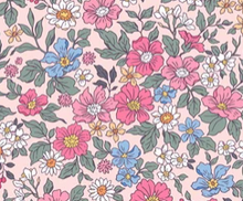 Load image into Gallery viewer, Pre-Order Pink Summer Wildflower Floral Bullet, DBP, Rib Knit, Cotton Lycra + other fabrics