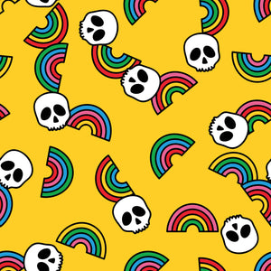 Pre-Order Skull Bright Rainbows Season Bullet, DBP, Rib Knit, Cotton Lycra + other fabrics