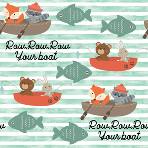 Pre-Order Row Your Boat Animals Bullet, DBP, Rib Knit, Cotton Lycra + other fabrics