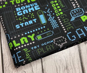 Pre-Order Video Game Quotes Boy Print Bullet, DBP, Rib Knit, Cotton Lycra + other fabrics